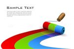 Colourful Painted Roller with Sample Text